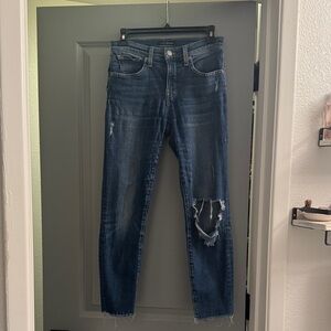 Lucky Brand Women's Distressed Skinny Jeans - Dark Blue